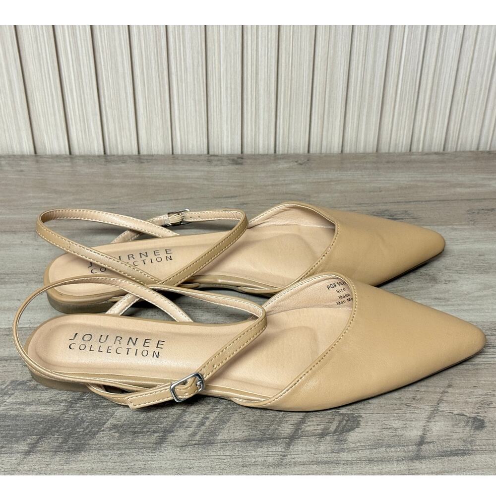 Journee Collection Martine Slingback Flats Warm Shades Size 10NW - Picture 3 of 9